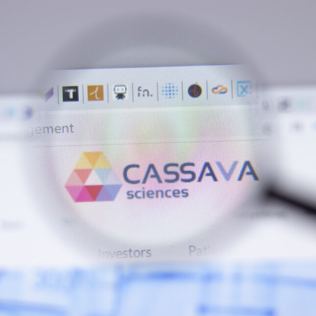 Cassava Sciences company logo icon on website. -- biotech coverage from STAT